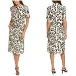 St. John ππ Printed Silk Dress ~ 100% Silk White Cheetah Print Large Photo 1