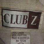 Vintage L Linen Cotton Blend Chocolate Cream Top Brown Size L Photo 3