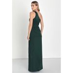 Lulus  Dreaming of Elegance NWT‎ size Large Emerald Satin One-Shoulder Maxi Dress Photo 1