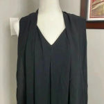 Diane Von Furstenberg  Black Dressy Top Blouse Sleeveless Size Medium DVF Photo 1