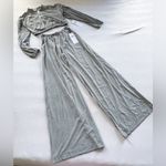 Alo Yoga NWT Women's Lunar Gray Wide Leg Pants & Zip up Jacket Set 023-B Photo 3