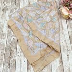 ECHO Seashell Print 100% Silk Scarf 31x30 Pink Photo 3