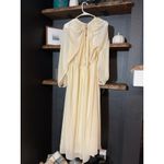 H&M  Cream Chiffon Maxi Boho Dress Large‎ Sheer Fairy Whimsgoth Romantic Flowing Photo 5