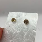 Gold Finish Diamond Detail Polar Bear Stud Earrings Photo 3
