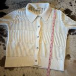 frame denim  Shrunken Crochet Cardigan in Off White Size XS Photo 8