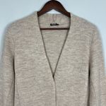 J. McLaughlin Duster Cardigan Sweater Womens Small Beige 100% Wool Snap Button Photo 3