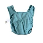 BP NEW Teal Ribbed Ruched Crop Top Size S M Baby Tee Y2K Photo 2