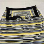 Ann Taylor Short Straight Pencil Skirt Blue Black Yellow Stripe Sz 0 NWT $79 Photo 10
