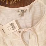 Lucky Brand Womens Scoop Neck Embroidered Cotton Peasant Blouse Cream Sz L Photo 5