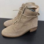 ASOS Tan Suede Heeled Booties Lace Up Photo 70