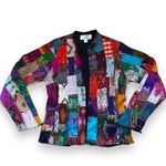 Sam Hiln Classics Colorful Rainbow Quilted Patchwork Silk Jacket Pink Photo 1