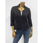 White House | Black Market  Women's Black 3/4 Sleeve Cropped Peplum Blazer Size 4 Photo 6