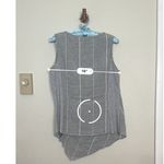 Inizio Large Italian Linen Sleeveless Top Gray White Tank Top Blouse Photo 8