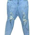 Fashion to figure  Distressed Rhinestone Bling High Rise Skinny Jeans Plus Sz 28 Photo 0