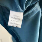 GOBLES Green Velvet Bodycon Dress L Long Sleeve Square Neck Mini Blue Size L Photo 4