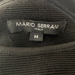 Mario Serrani  Ribbed Knit Sheath Dress M Black Short Sleeves Knee Length Stretch Photo 5