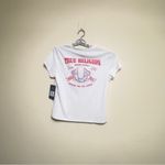 True Religion  Women Tropical Denim neck tee Sz‎ large True Logo V Tee white Photo 4
