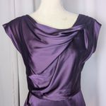Suzy Chin for Maggy Boutique Silk blend Satin Sheath Dress Purple Size 6 Photo 11