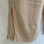 MELISSA NEPTON Summer Pant Pull On Wide Leg Waffle Cotton in Beige Clair Size L Tan Size L Photo 7