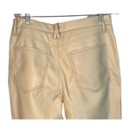 Good American  Womens Faux Leather Pants Size 15 Cream Straight High Rise NWT Photo 3