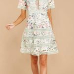 Just Me Mint Green Floral Crochet Eyelet Dress Photo 1
