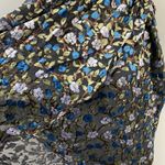 Modcloth  Shimmering Black Floral Dramatic Depths Velvet Short Sleeve Dress XL Photo 8