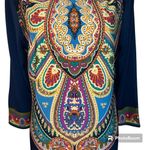 London Times  Stained Glass Baroque Shift Skimmer Dress Size 12 Navy Colorful Photo 2