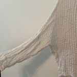 Bluetique White Crotchet 3/4 Sleeve Cropped Shirt Photo 1