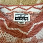 Adele Knitwear vintage white pink rose knit sweater women’s size large Photo 4