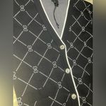 River Island  London Black argyle Heart Knit Cardigan Sz 14 Photo 3