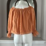 1. State  xRevolve Off-The-Shoulder Peplum Blouse in Toasted Nut Size S, New w/Tag Photo 6