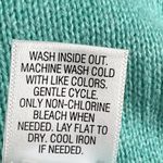 Croft & Barrow  Large Teal Green Lace Up Accent Pullover Knit Sweater Long Sleeve Photo 7