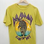 Def Leppard Graphic Tee Mustard Yellow 'High N Dry' T-Shirt Cotton Women Medium Photo 0
