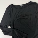 EXPRESS  Ribbed Black Cutout Long Sleeve Bodysuit Size Large Photo 0