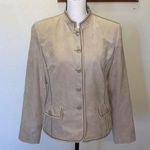 Dress Barn tan faux suede stitched blazer jacket Photo 0