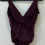 MiracleSuit  One piece Swimsuit‎ Maroon Mesh Shaping Slimming Tummy Control Photo 0
