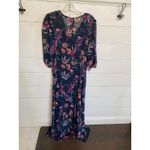 Calvin Klein Jeans Calvin Klein Women's Navy Blue Floral Chiffon High Low Maxi Dress 4 - NWT Photo 11