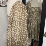 Storia Cottagecore floral Brown Floral Square Neck Dress with puffy sleeve feminine Photo 4