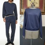 Aritzia  Wilfred Free Junction Navy Sweatshirt Collegiate Preppy - Sz M 🧡🎀 Photo 1
