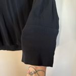 James Perse  Womens Crepe Top Blouse Shoulder Button Details Black Size 1‎ small Photo 3