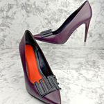 KENZO Womens LOVE Pump Heels Size 38 / 7.5 Deep Wine Maroon Black Love Purple Photo 0