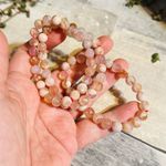 Flower Agate Bead Stretch Bracelet Pink Photo 1