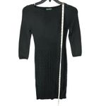 Ralph Lauren Lauren Cable Knit Sweater Dress S Black 3/4 Stretch Preppy Classic Photo 8