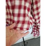 Abound  Red Tibetan Dobby Plaid Crop Long Sleeves Button-Up Shirt Womens Sz Small Photo 3