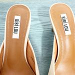Bibi Lou Anthropologie Cream Satin Jewled Heeled Mules 37 Size 7 Photo 3