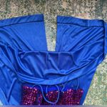 Vintage 80s sequin tank dress with matching shawl set, size 10 Purple Photo 15