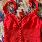 LIONESS Red  Top with Lace and Button Detail xs Photo 6