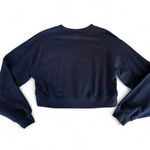 H&M  Navy blue cropped sweatshirt with long sleeves. Size Small. Photo 1