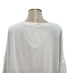 Free People  Trish Sweatshirt Cotton Cropped Balloon Sleeve White Size‎ Medium Photo 10