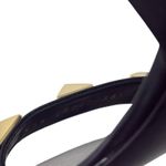 Valentino Garavani Roman Stud Sandals Leather Mid Heel Black Gold Size 38.5 Photo 8